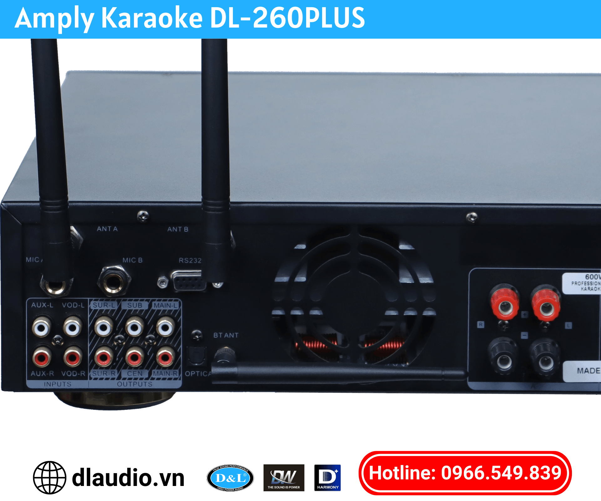 Kết Nối Đa Dạng Của Amply Karaoke DL-260PLUS 01