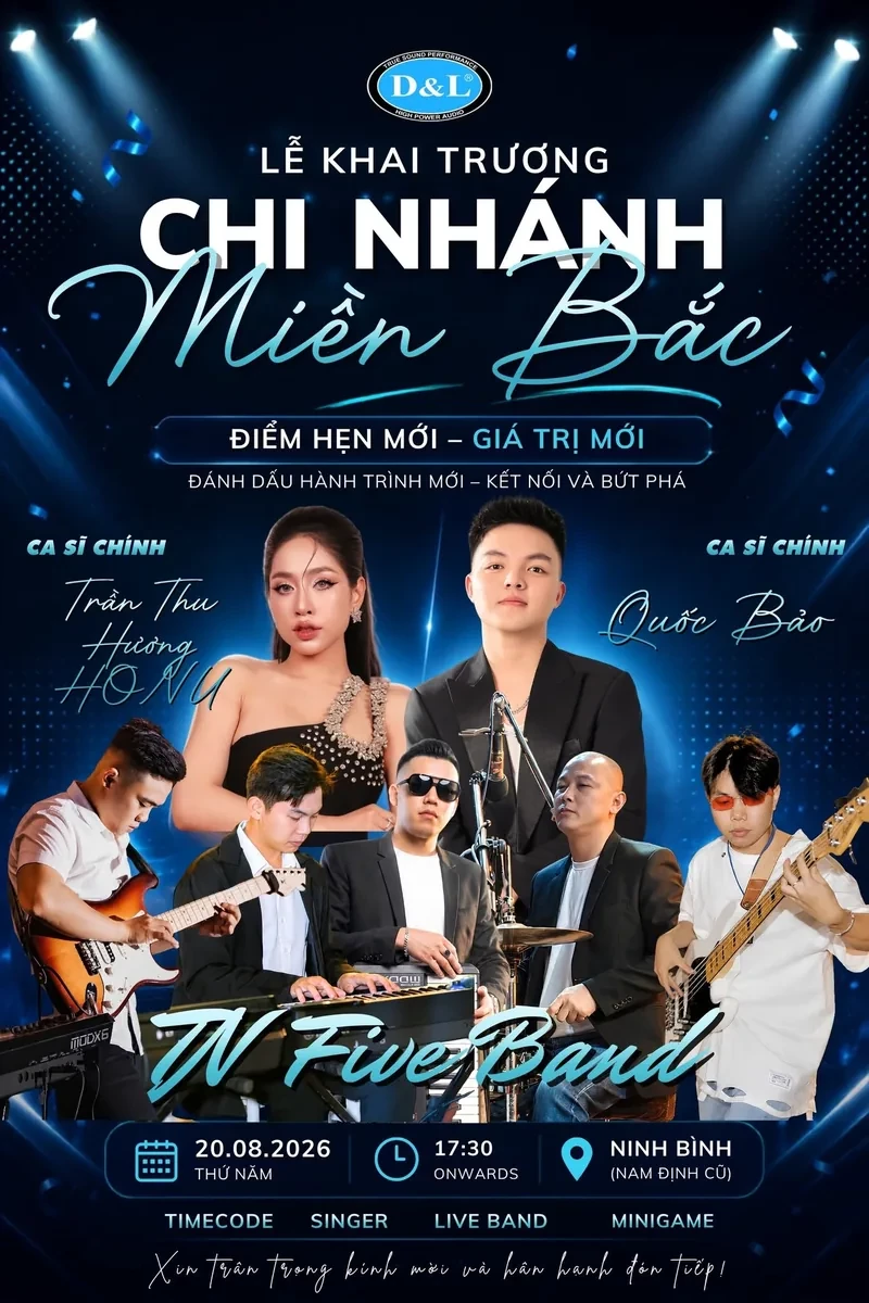 Live band và nghệ sĩ biểu diễn trong dự án âm thanh tại Ninh Bình